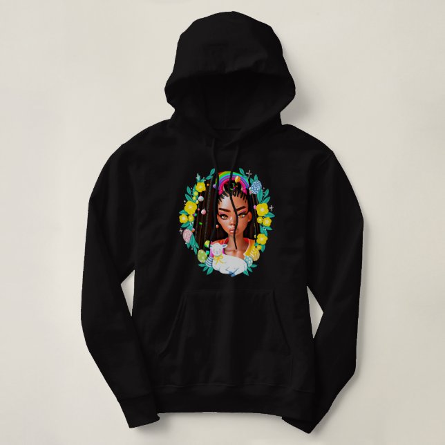 Black Girl Ostermagic Brown Skin Girls Frühjahr EZ Hoodie (Design vorne)