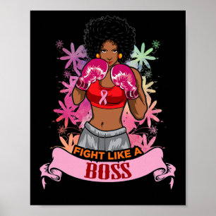 Black Girl Pink Krieger Brustkrebs Bewusstsein Bo Poster