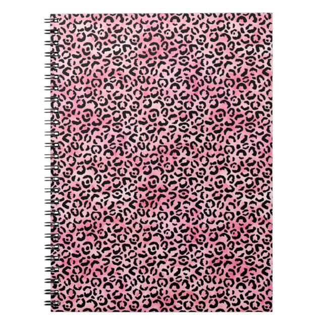 Black Girl Pink Wasserfarbe Leopard Print Notizblock (Vorderseite)
