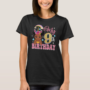 Black Girl Princess meine 9. Geburtstagsmädchen Ki T-Shirt