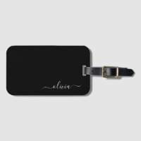 Black Girl Script Monogram Name Modern