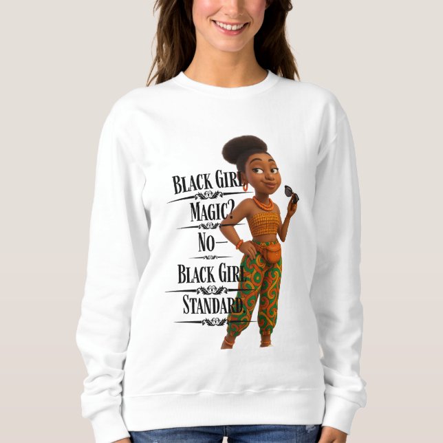 Black Girl Standard,Afro Modern,Pixarstyle 3d Sweatshirt (Vorderseite)