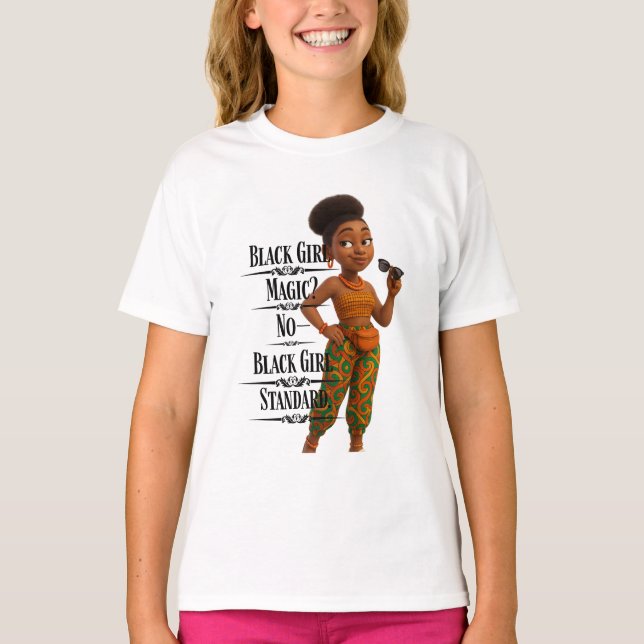 Black Girl Standard,Afro Modern,Pixarstyle 3d T-Shirt (Vorderseite)