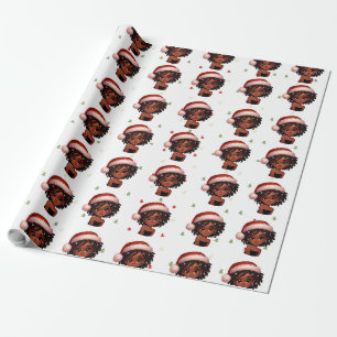 Black Girl Weihnachtswrapping Paper Geschenkpapier
