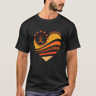 Black Girl Yoga Namaste Herz Melanin Junenth Funn T-Shirt