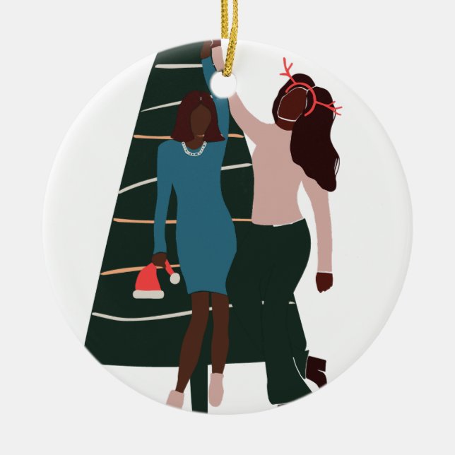 Black Girls Best Friend Weihnachten Keramik Ornament (Vorne)
