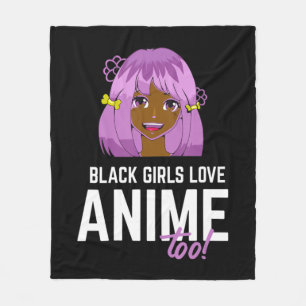 Black Girls Liebe Anime zu Afroamerikaner Fleecedecke