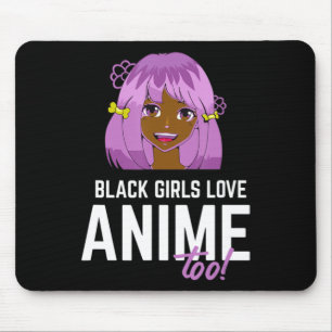 Black Girls Liebe Anime zu Afroamerikaner Mousepad