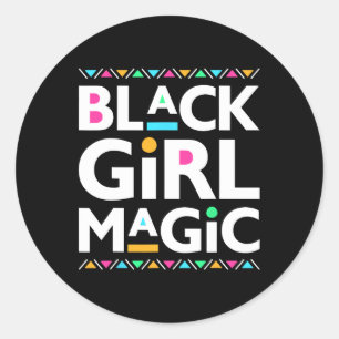 Black Girls Magic Melanin American History Runder Aufkleber