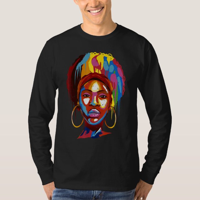 Black Girls Queen Natural Hair Afro Melanin Afrika T-Shirt (Vorderseite)