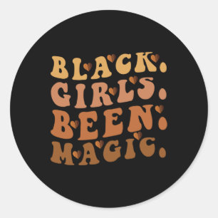 Black Girls waren Magic Melanin Afro American Hist Runder Aufkleber