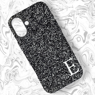 Black Girly Printed Glitzer Stilvoll und Niedlich iPhone 16 Plus Hülle