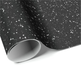 Black Glam Glitzer Stars Funkelnd Minimale Hochzei Geschenkpapier