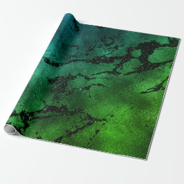 Black Glam Marmor Print Abstrakt Tropical Metallic Geschenkpapier