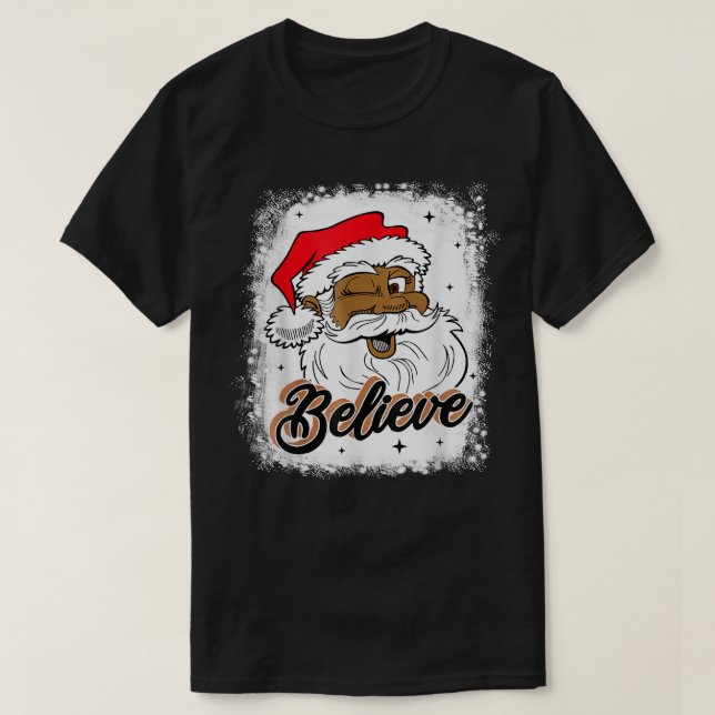 Black Glaube Santa Claus African American Santa B T-Shirt (Design vorne)