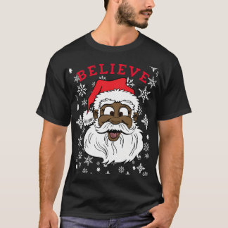 Black Glaube Santa Fun Albern Santa African Americ T-Shirt
