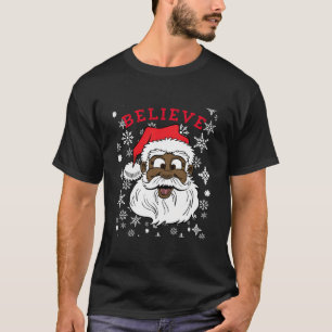 Black Glaube Santa Fun Albern Santa African Americ T-Shirt