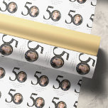 Black Glitter 50 & Fabulous Foto Geschenkpapier<br><div class="desc">This chic design with its black watercolor and gold glitter confetti is part of our Fifty & Fabulous Foto collection. **PLEASE READ BEFORE ORDERING** 1. If you make changes and the design is cropped or doesn't look right on the screen please use the Live Design Service to help you fix...</div>