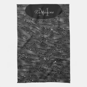 Black Glitter Spa Sophisticate Geschirrtuch