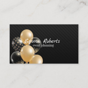 Black Glittery Gold Balloon Event-Visitenkarte Visitenkarte