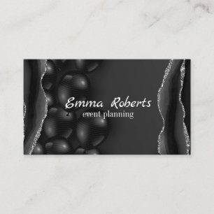 Black Glittery Silver Balloon Event-Visitenkarte Visitenkarte
