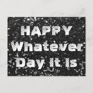 Black Glitzer Anti-Birthday Geburtstagkarte Postkarte