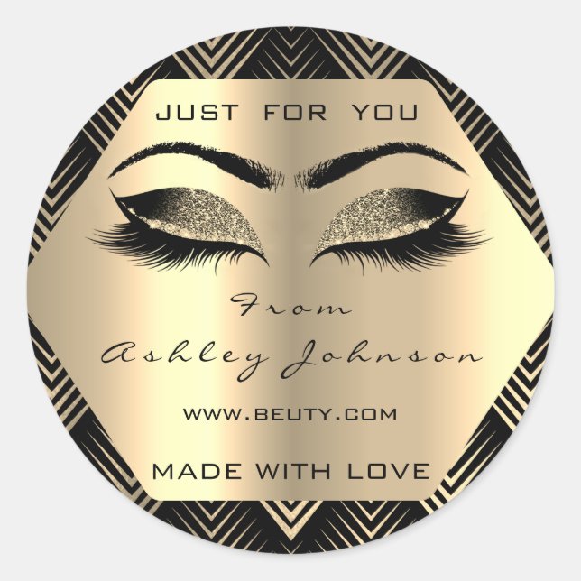 Black Glitzer Champaigne Sepia Gold aus Liebe Runder Aufkleber (Vorderseite)