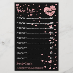Black Glitzer Heart Lip Lipstick Makeup Preisliste Briefpapier