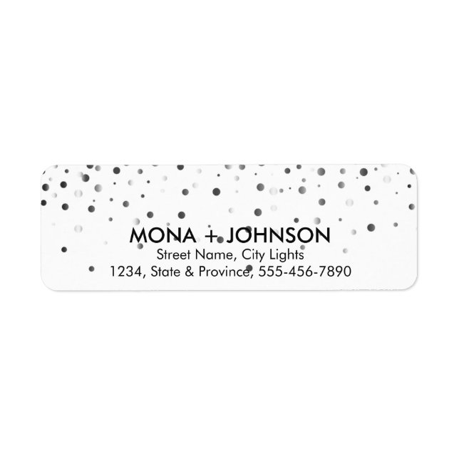 Black Glitzer Sparkle Confetti Dots Modern (Vorne)