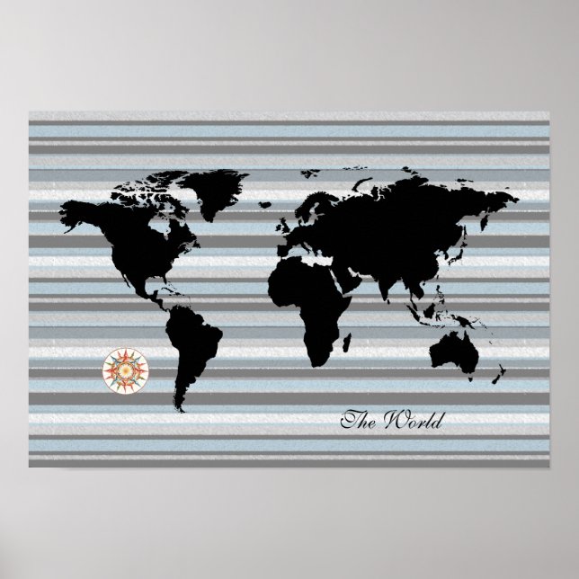 Black Globe Map + Strikes Poster (Vorne)