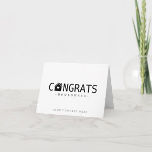 Black Glückwunschs New Homeowner Real Anwesen Karte