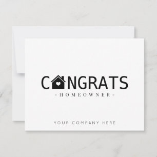 Black Glückwunschs New Homeowner Real Anwesen Karte