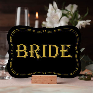 Black & Gold 1920er Gatsby Wedding Bride Sign Einladung
