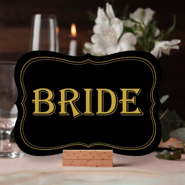 Black & Gold 1920er Gatsby Wedding Bride Sign Einladung (Von Creator hochgeladen)