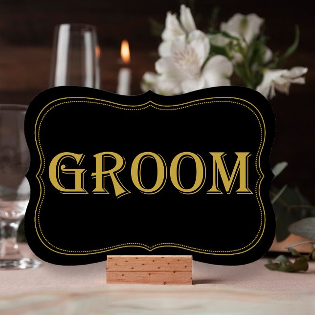 Black & Gold 1920er Gatsby Wedding Groom Sign Einladung (Von Creator hochgeladen)