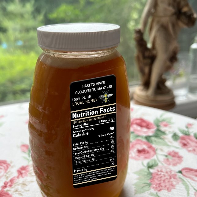 Black Gold 2020 Nutrition Facts Honey Label Bee (Von Creator hochgeladen)