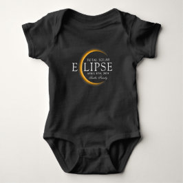 Black & Gold 2024 Texas Total Solar Eclipse Famili Baby Strampler