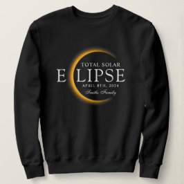 Black & Gold 2024 Texas Total Solar Eclipse Famili Sweatshirt