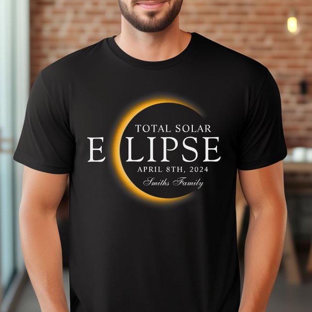 Black & Gold 2024 Texas Total Solar Eclipse Famili T-Shirt (Von Creator hochgeladen)