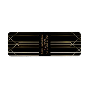 Black & Gold 20's Art Deco Gatsby Glam Wedding