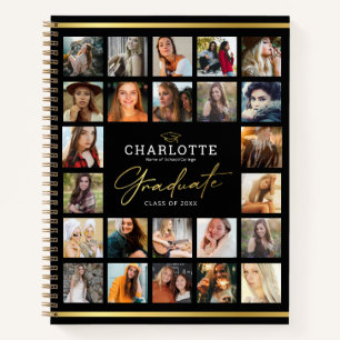 Black Gold 24 Foto Collage Abschluss Gast Notizbuch