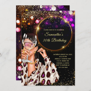 Black Gold 30. Geburtstag Einladung