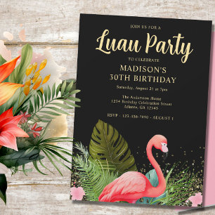 Black Gold 30. Geburtstag Luau Party Einladung