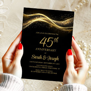 Black Gold 45. Hochzeitstag Einladung