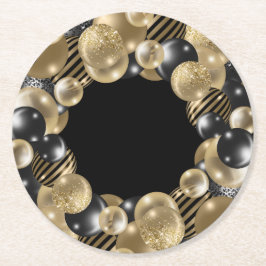Black Gold 50. Geburtstag Runder Pappuntersetzer