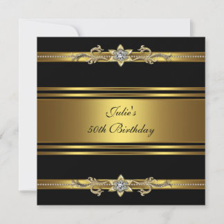 Black Gold 50. Geburtstagsparty Einladung