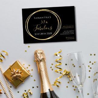 Black Gold 50. Geburtstagsparty Einladung
