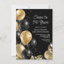 Black Gold 50. Hochzeitstag Einladung