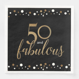 Black Gold 50 und fabelhafte 50. Geburtstag Serviette