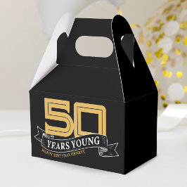 Black & Gold 50 Years Young Banner 50. Geburtstag Geschenkschachtel